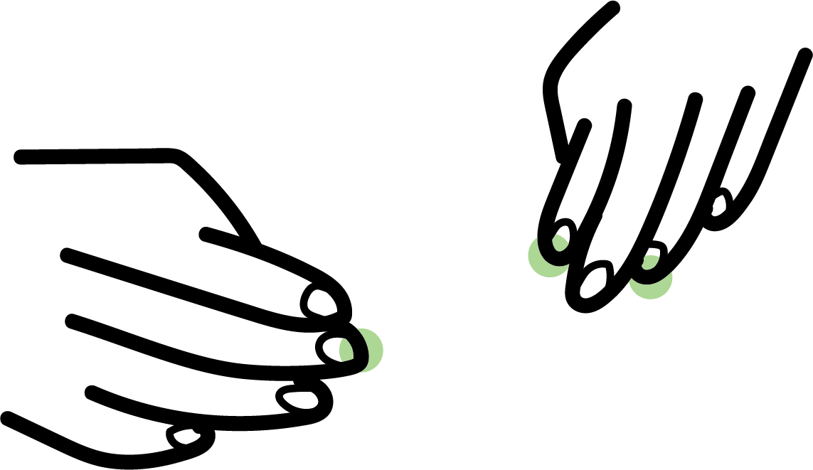 Dessin de mains activant des points vitaux